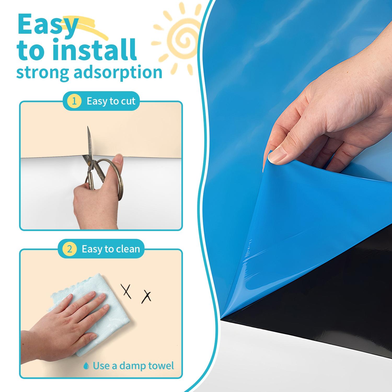 Arched Magnetic Whiteboard Sticker, Erasable, Self-Adhesive, Reusable, Writable Wall Whiteboard, Ideal for Classroom, Kids, Home School