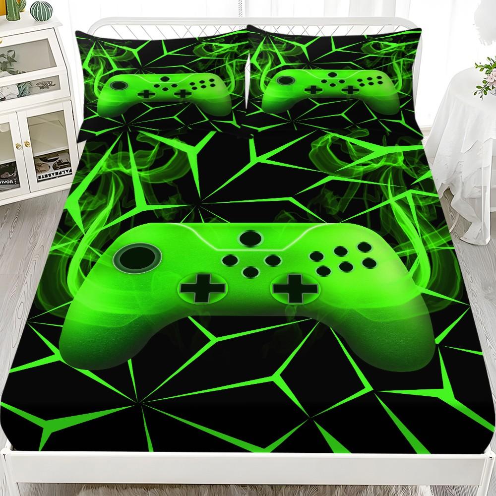 Gaming Controller Bed Sheet Set, High-Quality Fabric, All-Season Lightweight, Trendy Bedroom Linen, Comfortable Sleep, No Padding