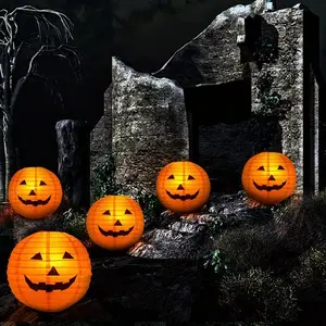10pcs Halloween Pumpkin Lantern, 7.87inch Spider Witch Skull Props, Bat, Low-Cost Horror Arrangement, Detachable Scene, Thanksgiving Decor