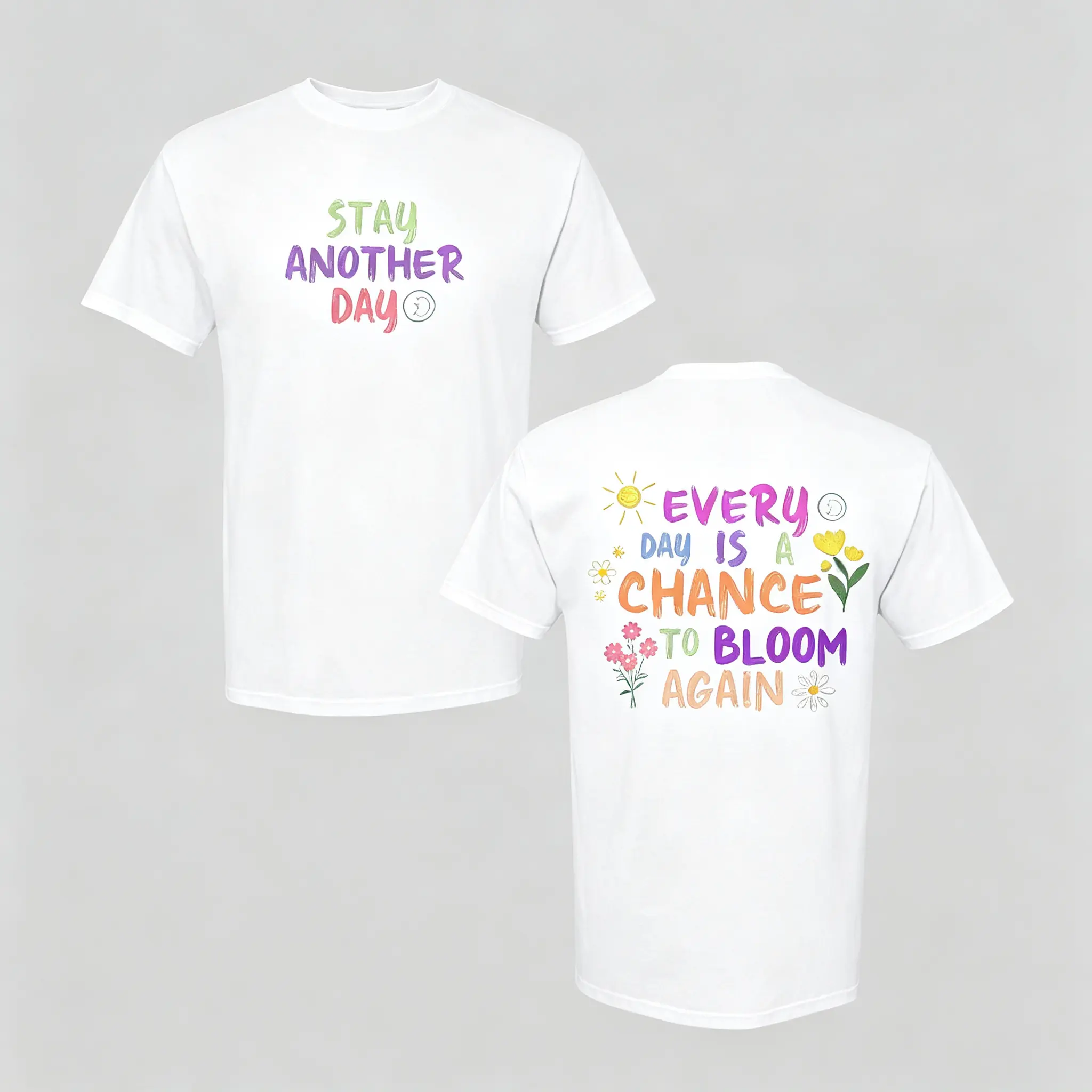 Women's Cotton Oversized Short-Sleeve Graphic Print T-Shirt - Casual Garment, Apparel, Clothes with Oversized Cut, Comfy Breathable Fabric, Loose Round Neck, Unisex Fit for Mental Health Awareness Advocacy