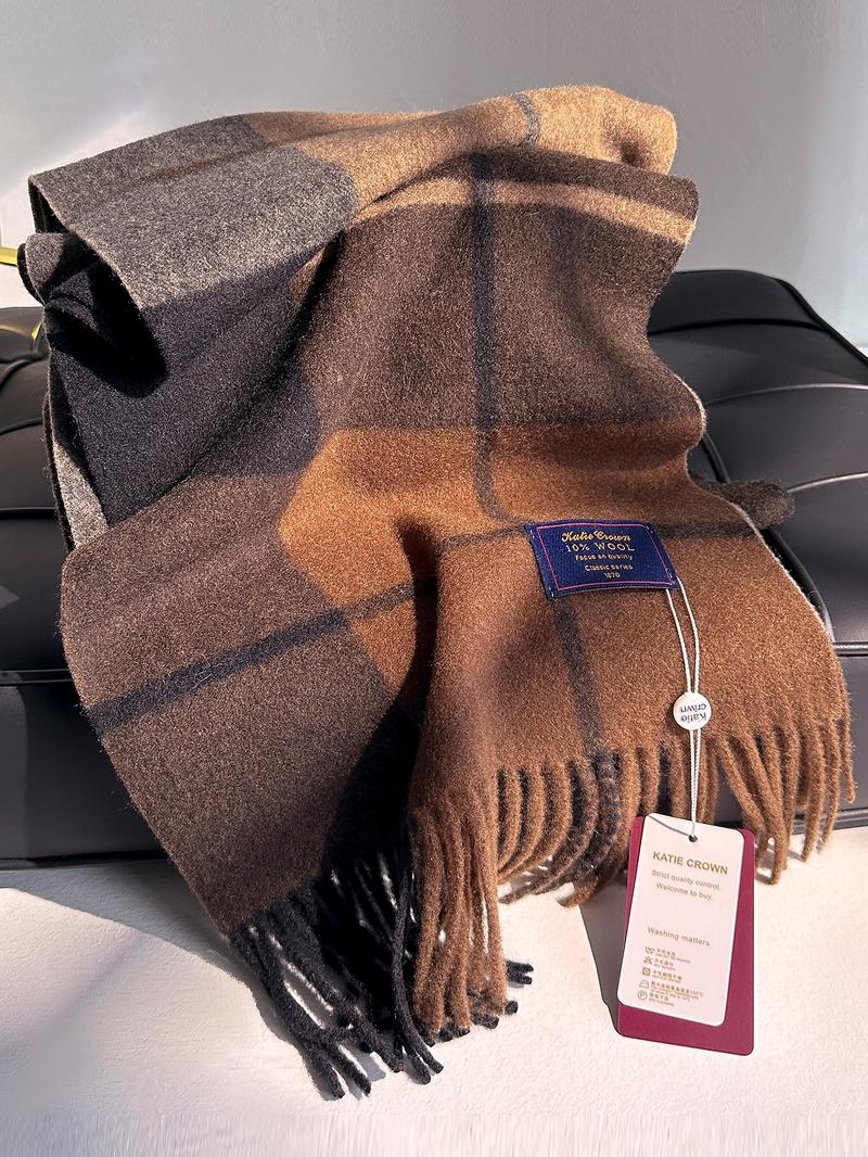 Women's Plaid Scarf for Fall & Winter, Casual Fitted Design, Warm Fashion Accessory for Daily Wear, Stylish Ladies' Wrap