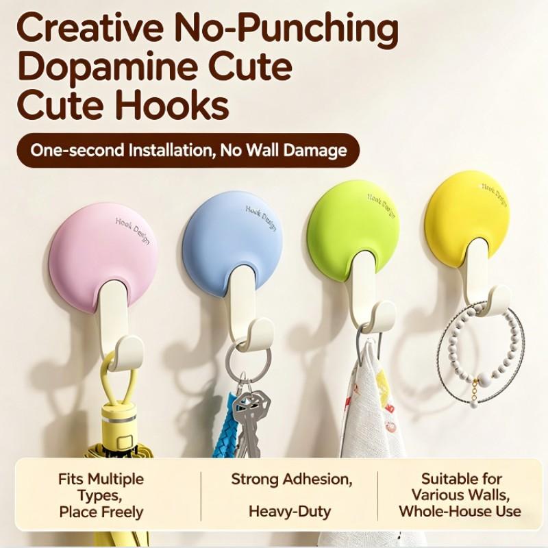 Multi-Functional Home Hook, Strong Adhesive Wall Mount, No Drill Bathroom Hook, Invisible Sticky Hook, Space-Saving Organizer