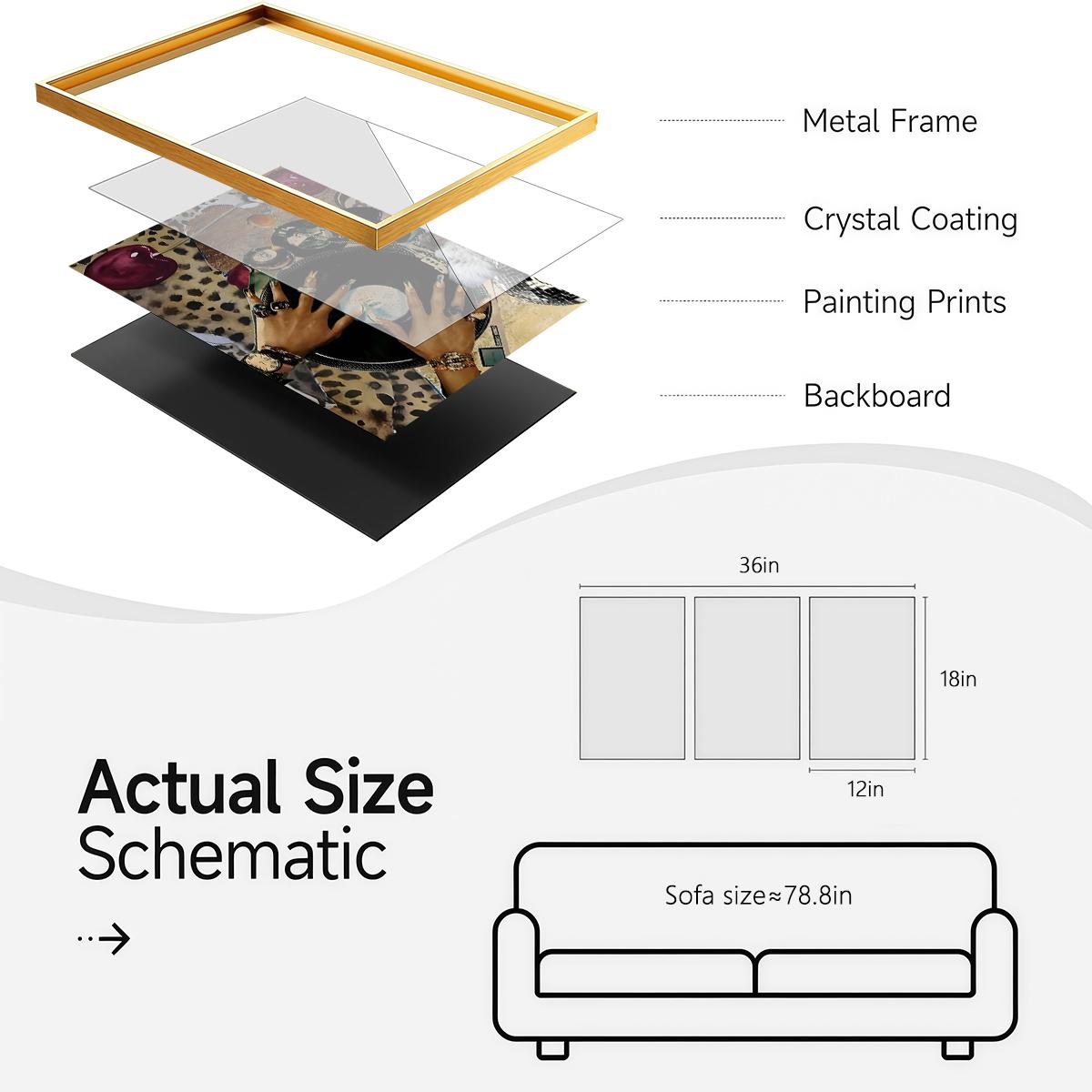 3 Counts Aluminum Alloy Framed Painting, Stylish DJ Vinyl Record Player Art Picture, Home Decoration For Living Room, Bedroom, Office, Restaurant, Hallway Wall Decor, Odorless Print Artwork, Luxury Perfect Gift For Friends And Family