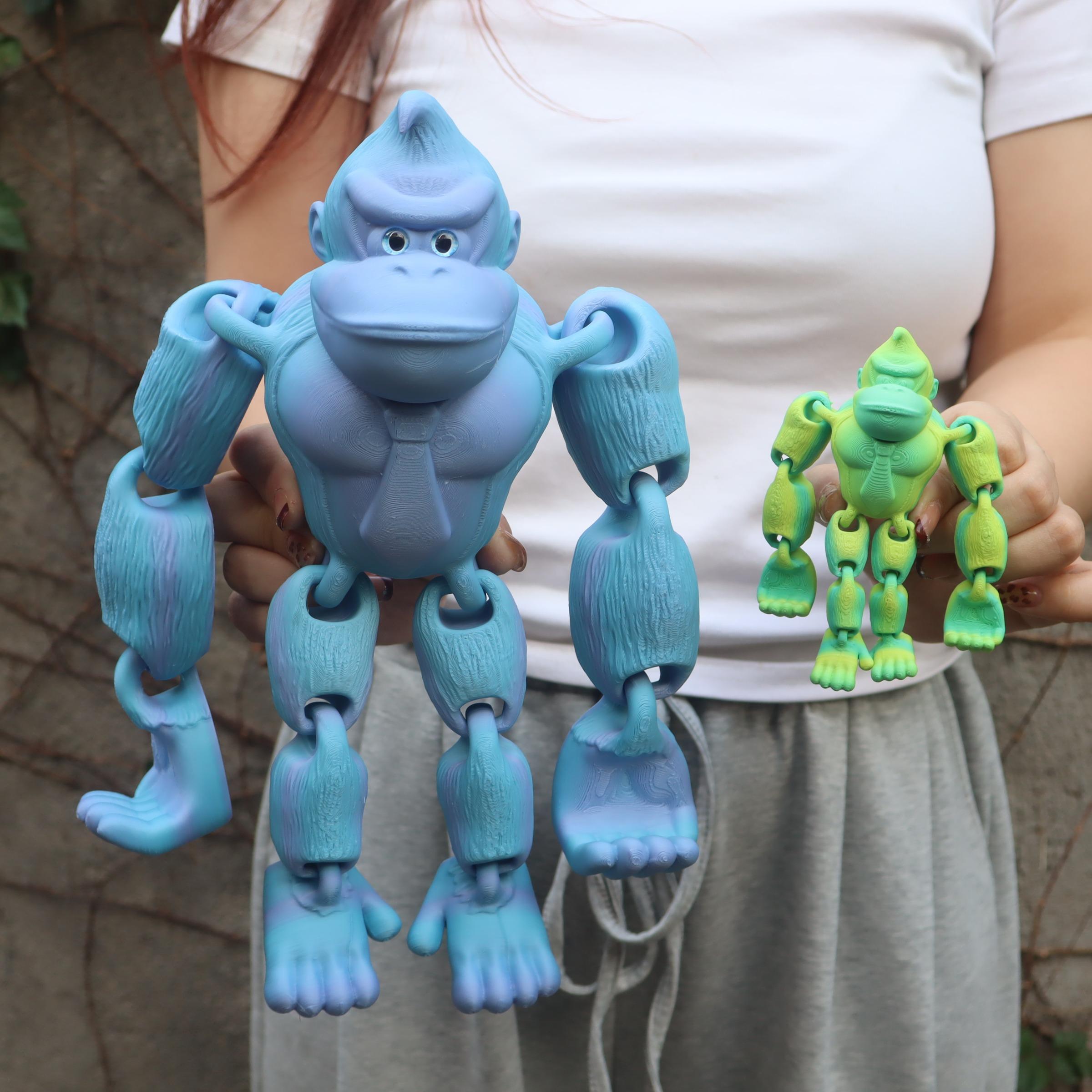 3D Printed Gorilla Figurine Game Dream Doll Set, Jointed, Hanging Door Decor, Home Office Use, Perfect for Birthday Parties, Collectible Figurines