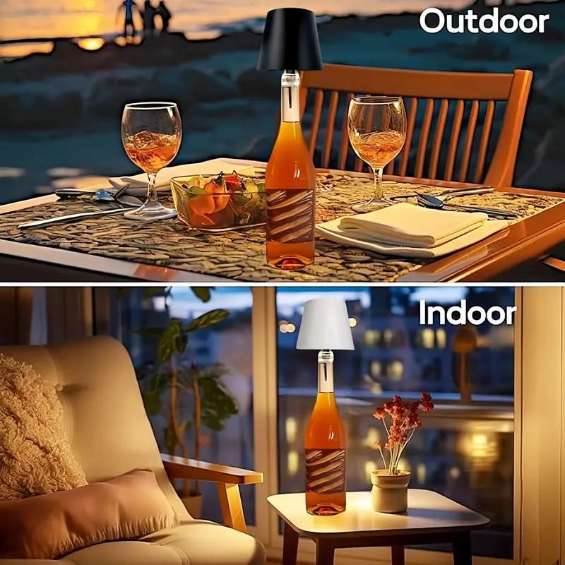 Wireless Wine Bottle Light with Adjustable Brightness,LED Lamp for Bedroom Dining Bar, USB Rechargeable Battery Powered, Customizable Led Lights