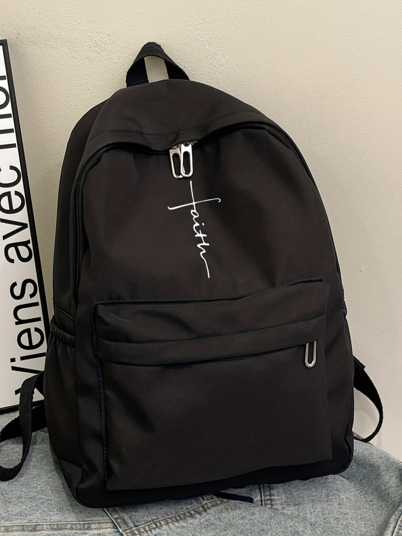 2D Cross-Print Backpack, Casual Minimalist Design, Ample Storage, Suitable for Men and Women, Everyday Use, Outings, Commuting, Travel, Travel Backpacks, Daily Backpack, Birthday Gift