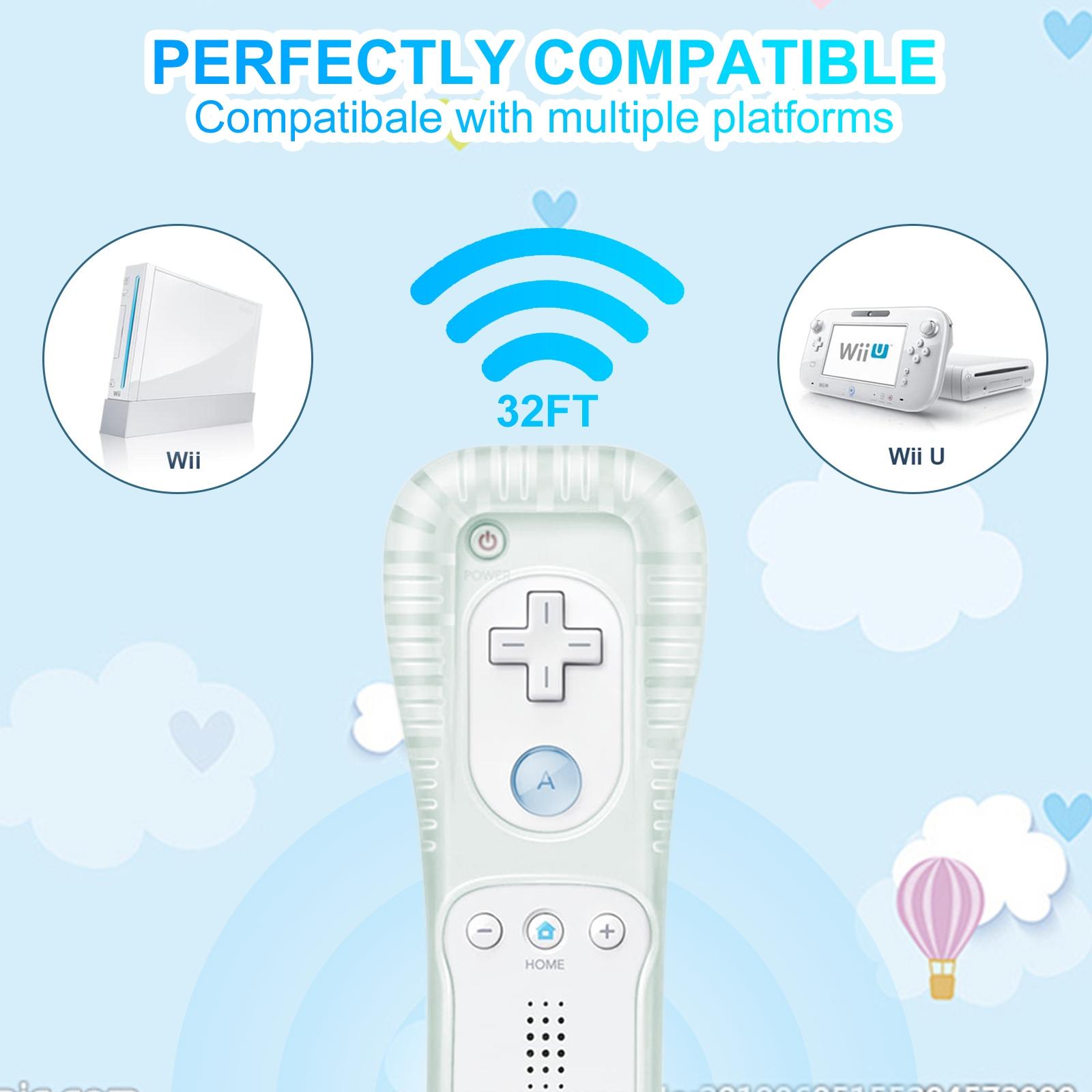 Wii Game Remote Controller with Nunchuck Set, Compatible with Nintendo Wii/wii U, Includes Silicone Protective Case and Wrist Strap