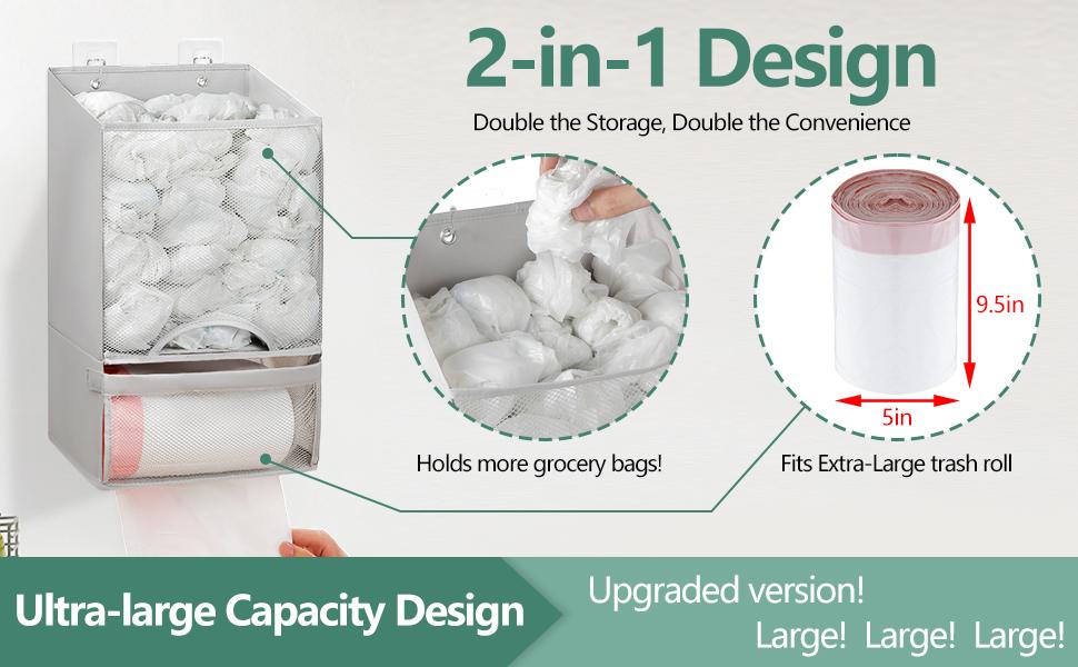 Wall mounted plastic bag holder