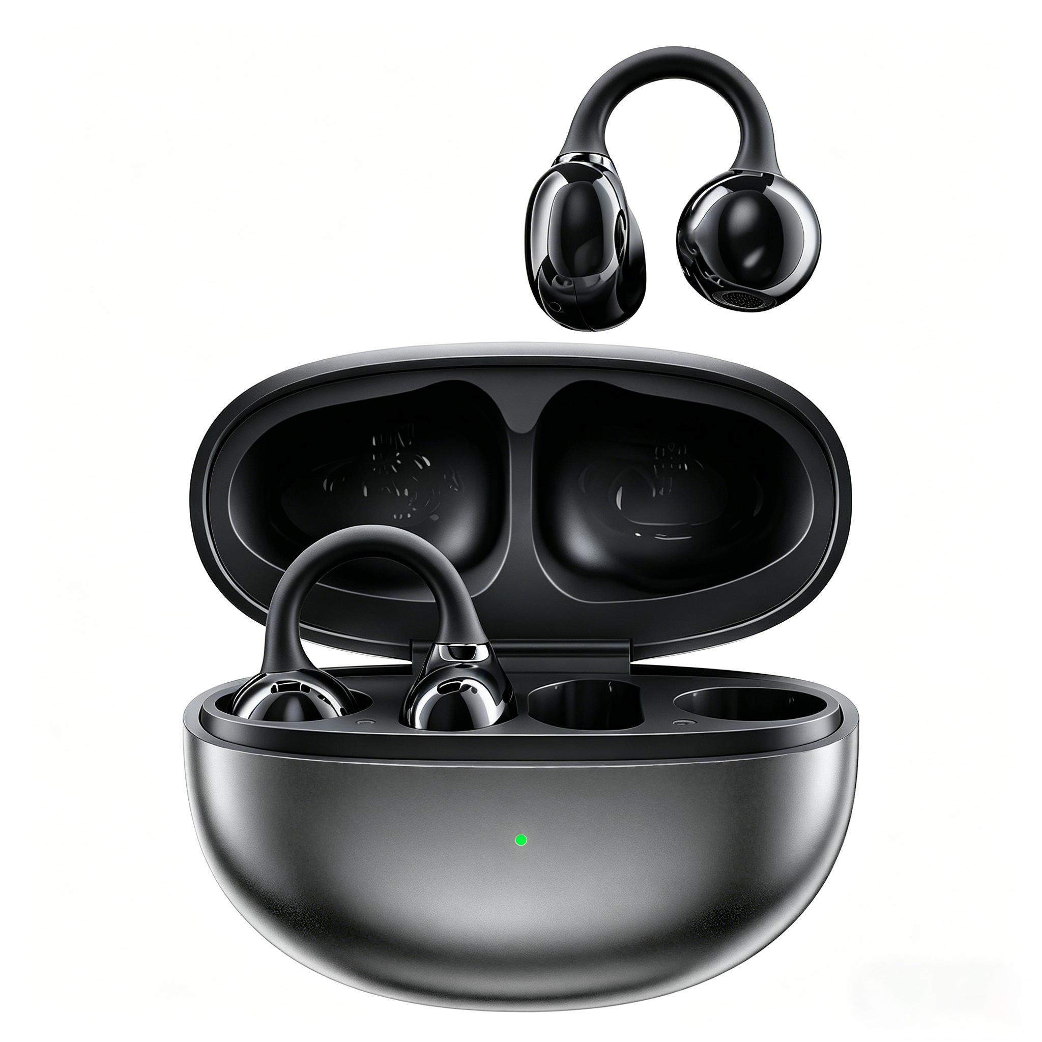 Open-Ear Wireless 6.0 Earphones for iPhone & Android, Bluetooth-compatible Ear Clip Headphones, Headset, Directional Sound, Pain-Free Fit, Multi Color Options