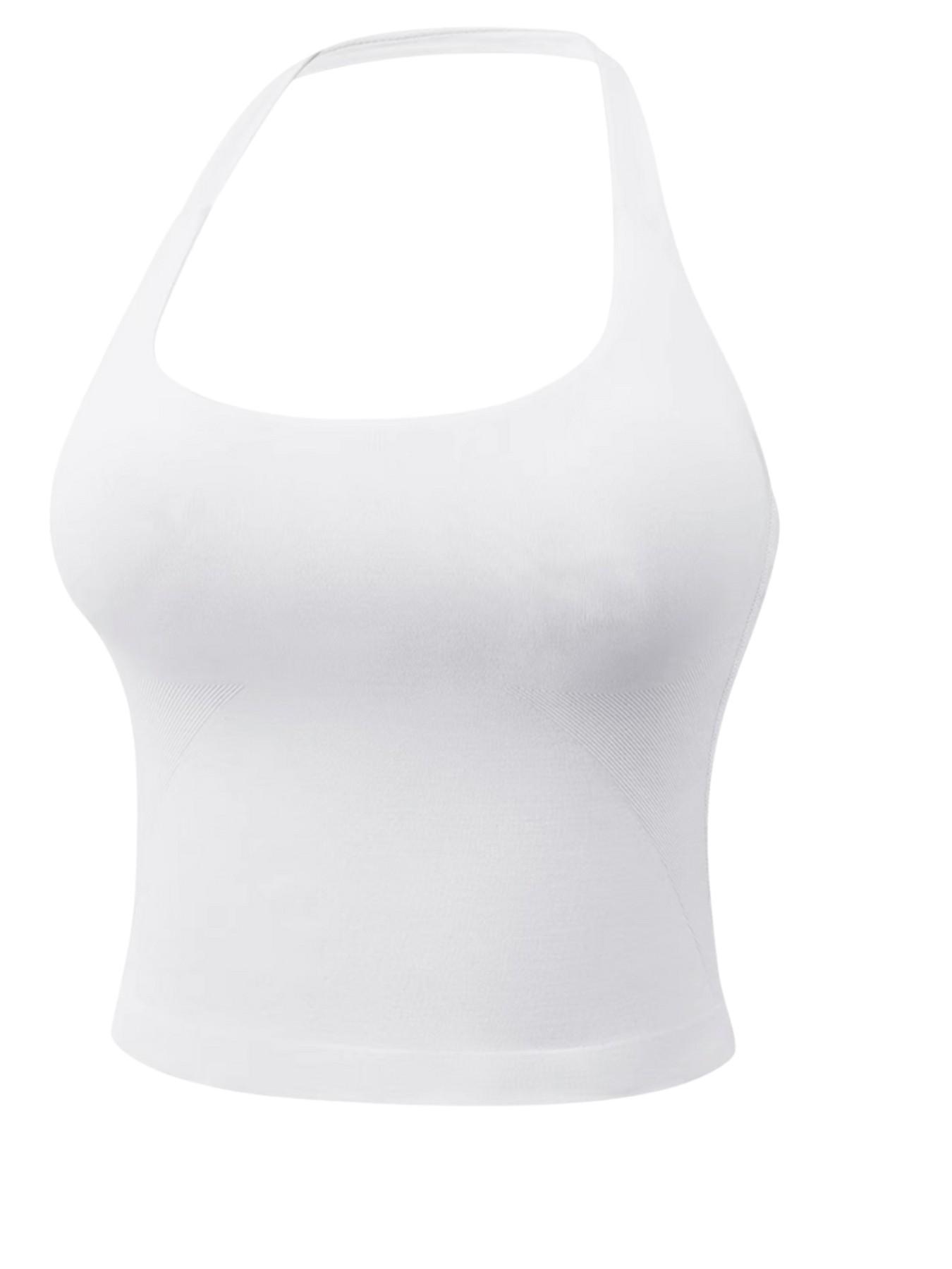 Women's Solid Removable Chest Pad Sports Tank Top, Breathable Comfortable Sports Top for Yoga Gym Workout, Ladies Sportswear for All Seasons