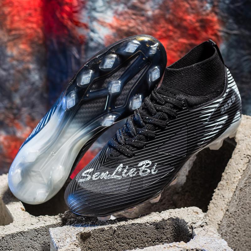 Unisex Professional Ag Football Cleats, Speed Cleats, Outdoor Sports Soccer Boots, Long Studs High Top, Artificial Grass Shoes, Turf Shoes, Lightweight Comfortable