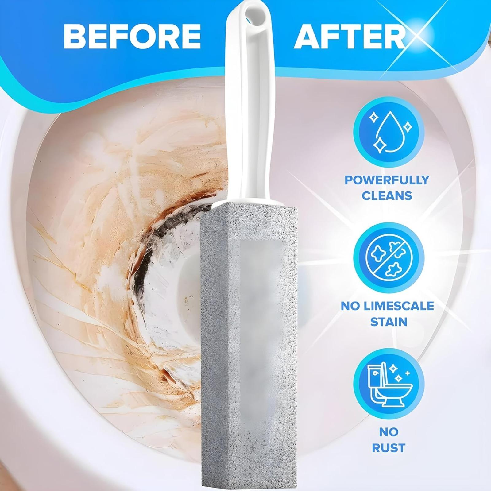 1/2PCS Pumice Stone Toilet Bowl Cleaner with Handle, Hard Water Ring Remover & Stain Scrubber for Home Bathroom, Pool, Sink and Tub, Pumice Stone For Cleaning, Ergonomic Heavy Duty Cleaning Tool, Pumice Stone For Toilet, Toilet Cleaning Brush