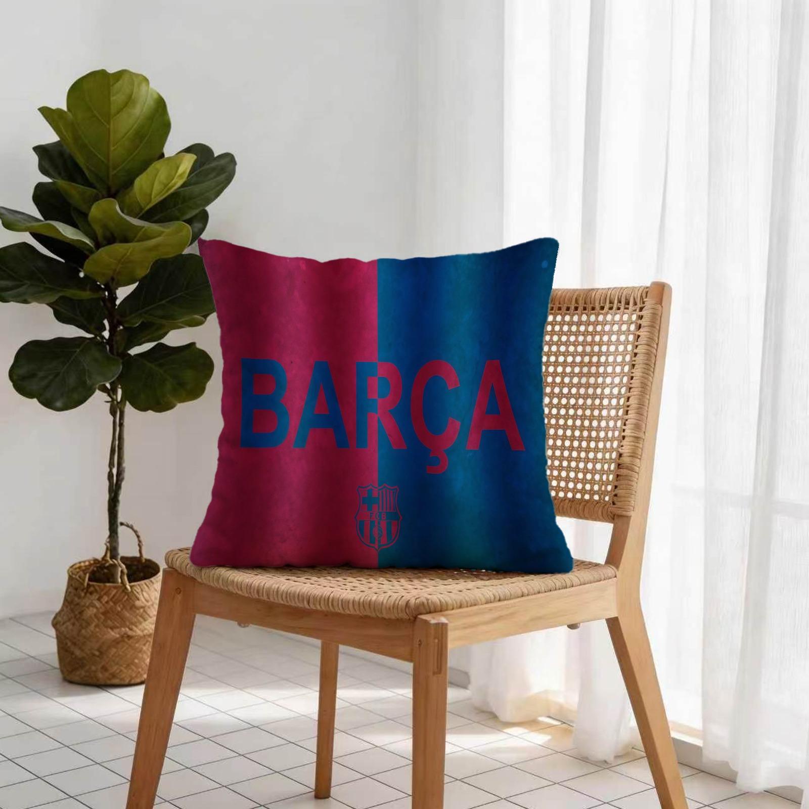 18x18 Inch Soccer Club Throw Pillow, Red Blue Striped Sport Team Decorative Cushion, Football Fan Sofa Bed Living Room Decor, Ideal Gift for Soccer Fans Teens Adults Men