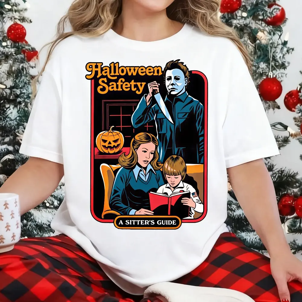Halloween Safety Shirt, Horror Movie T-shirt, Movie Night Tee, A Sitter’s Guide Shirt, Serial Killer T-shirt, Halloween Tee