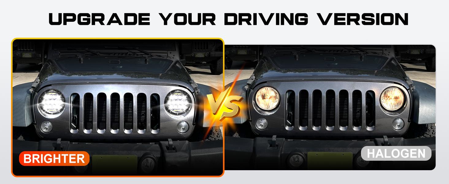 7 Inch Round LED Headlight for Jeep Wrangler JK JKU TJ CJ DOT Approved Auto Car Accessories with Halo Angle Eyes IP67 Waterproof 7 Inch Round LED Headlight for Jeep Wrangler JK JKU TJ CJ DOT Approved Auto Car Accessories with Halo Angle Eyes IP67 Waterproof