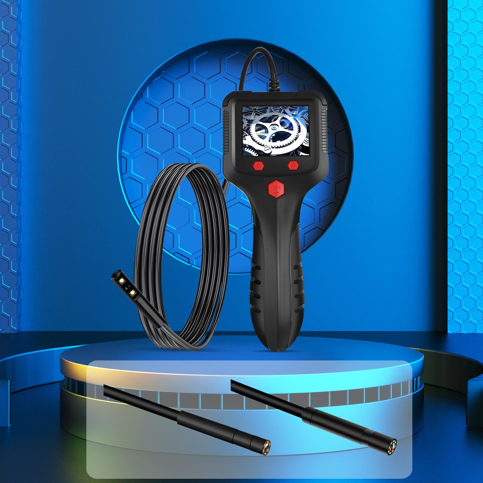 Borescope Triple Lens Sewer Inspection Camera with 32.8ft Semi-rigid Cable, 1080P HD Endoscope Camera with Light, IPS Screen Industrial Endoscope, IP67 Drain Camera Snake