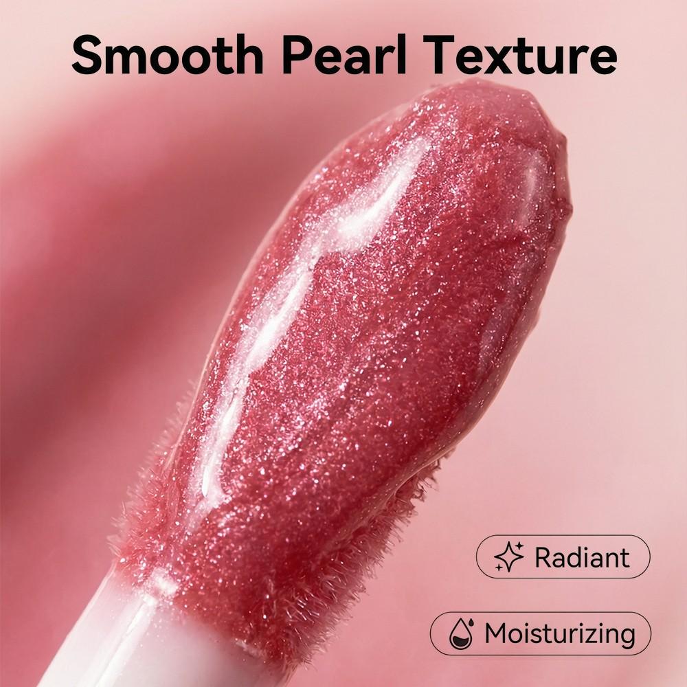3D Mirror Gloss Lip Glaze Long-Lasting Hydration Anti-Wrinkle Lip Balm Transparent Pearl Fine Sparkle Lip Oil Valentine's Day Gift