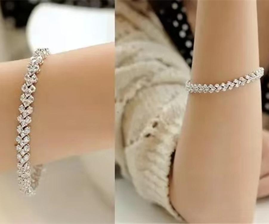 Fashionable Roman Zircon Bracelet, Exquisite Luxury Crystal Bracelet for Trendy Women, Pearl Gift