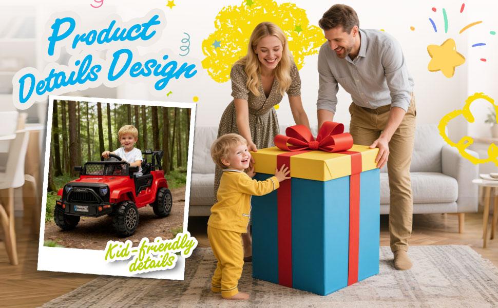 12V Kids Ride On Truck car W/Parents Control,2wd,Suspension System,Front Anti-Collision Bar Design,LED Headlights&Rear Reflective Stickers,Bluetooth,Music,USB,Soft Start&Stop Function For Kids 2-5.