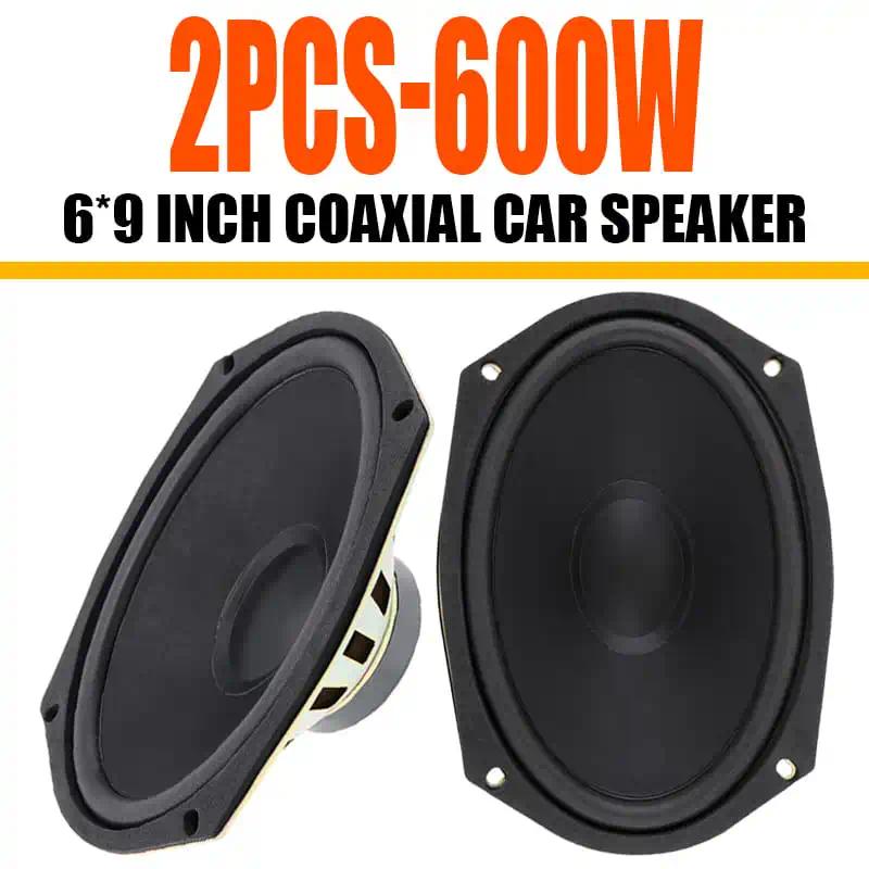 1PC/2PCS 6x9 Inch 600W Full-Range Car Speakers 4Ohm 60W RMS 93dB SPL for Cars Trucks Buses Audio Coaxial Speaker Subwoofer