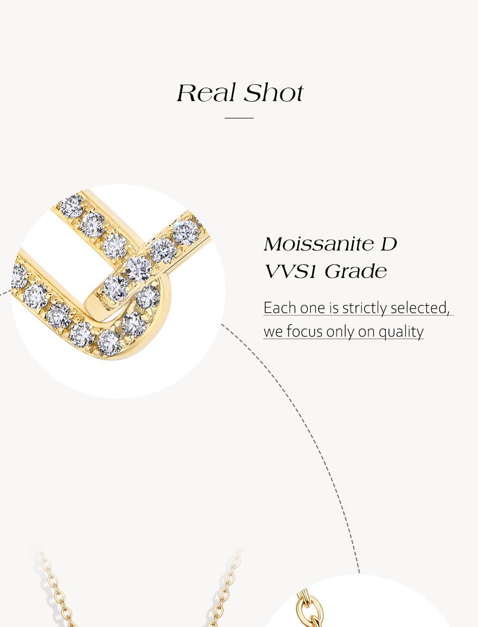 Fashionable Modern Simple Synthetic Moissanite Necklace Pendant Ladies Exquisite Sterling Silver Jewelry Accessories Daily Matching Engagement Gift N043