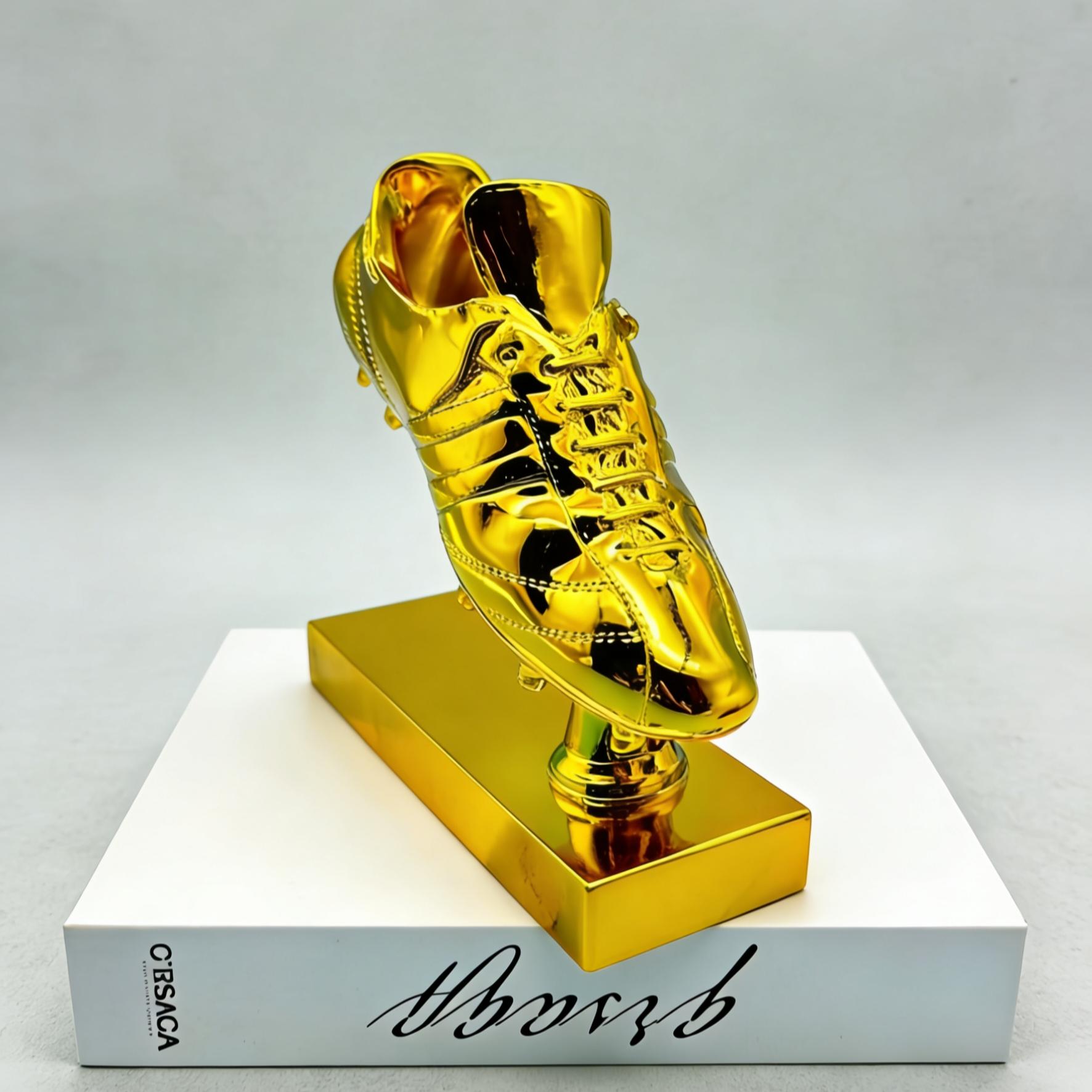 Golden Boot Award Trophy Model, Football Match Trophy Souvenir, Fan Collectible Ornament, Not Plated with Precious Metal
