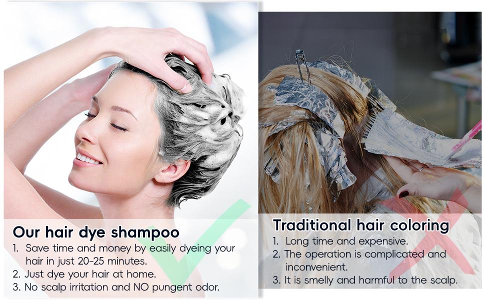 KAISASA Hair Dye Shampoo 3 in 1 - Herbal Ingredients Can cover gray hairs,Contains Ginseng Extract,Natural Haircoloring, black hairdye KAISASA Hair Dye Shampoo 3 in 1 - Herbal Ingredients Can cover gray hairs,Contains Ginseng Extract,Natural Haircoloring, black hairdye