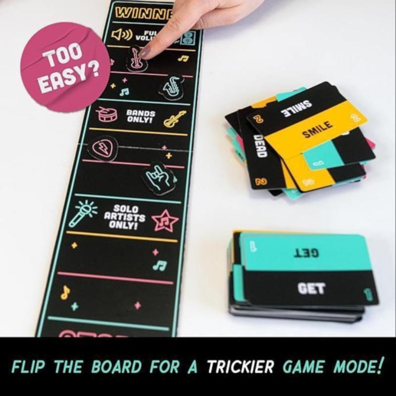 Mic Karaoke-Style Game with Foam Microphone, 125 Word Cards, Game Board, Player Tokens, Easy Instructions for Non-Singers
