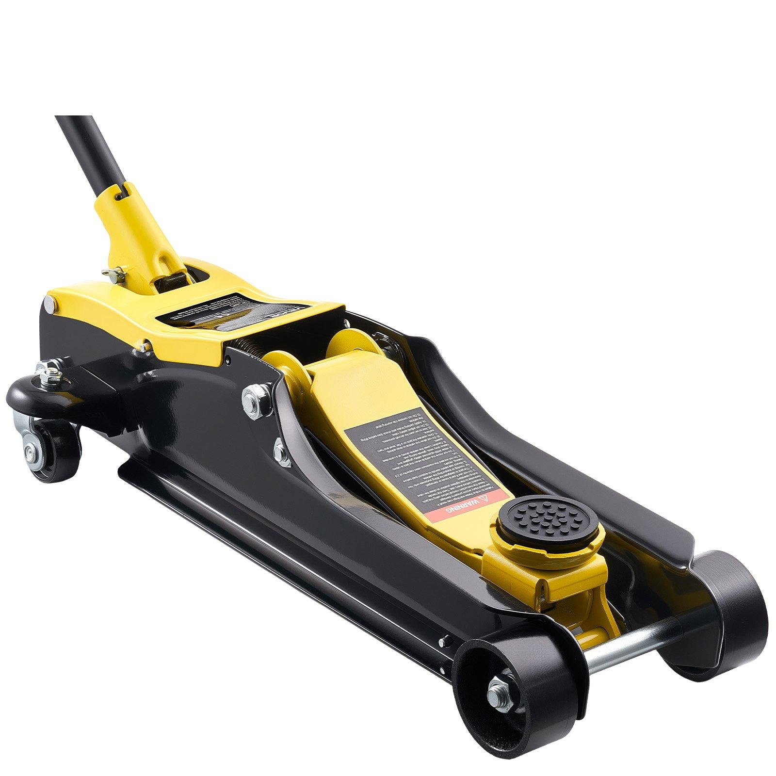 VEVOR Low Profile Floor Jack, 2.5 Ton (5512 lbs) Capacity, Steel Racing Floor Jack with Single Piston Quick Lift Pump & SUV Adapters, Hydraulic Trolley Car Lift for Sedans, Lifting Range 3.3"-13.8" VEVOR Low Profile Floor Jack, 2.5 Ton (5512 lbs) Capacity, Steel Racing Floor Jack with Single Piston Quick Lift Pump & SUV Adapters, Hydraulic Trolley Car Lift for Sedans, Lifting Range 3.3"-13.8"