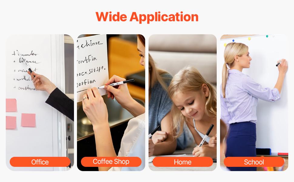 VEVOR Black Dry Erase Markers, 36 Pack Low-Odor Whiteboard Markers, Fine Point Whiteboard Markers, Easily Clean Dry Erase Markers Bulk for School Office Home