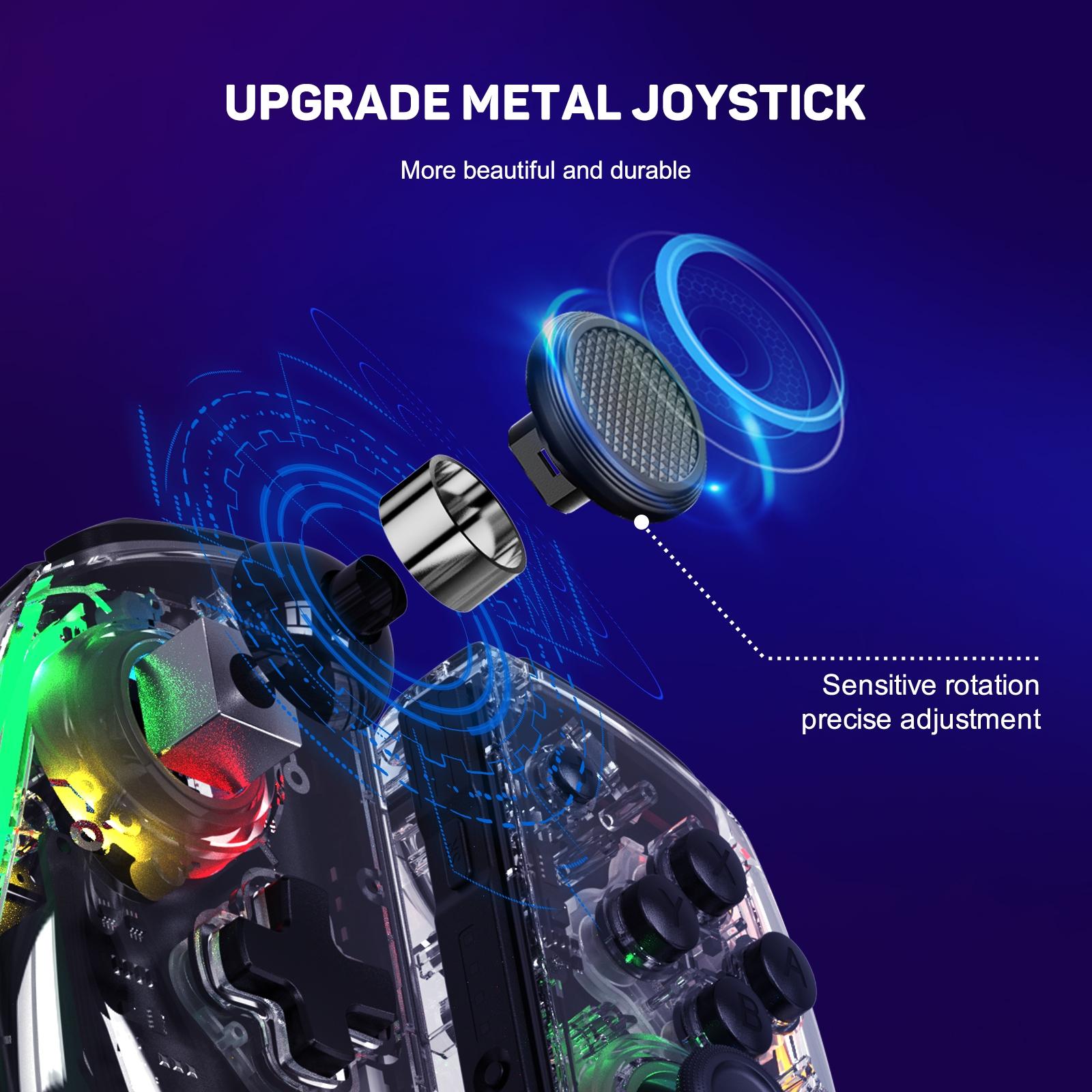 Wireless RGB LED Controller for Nintendo Switch Lite Oled Joy-Con, Dual Vibration Joystick, Compatible with Joy-Cons & Switches