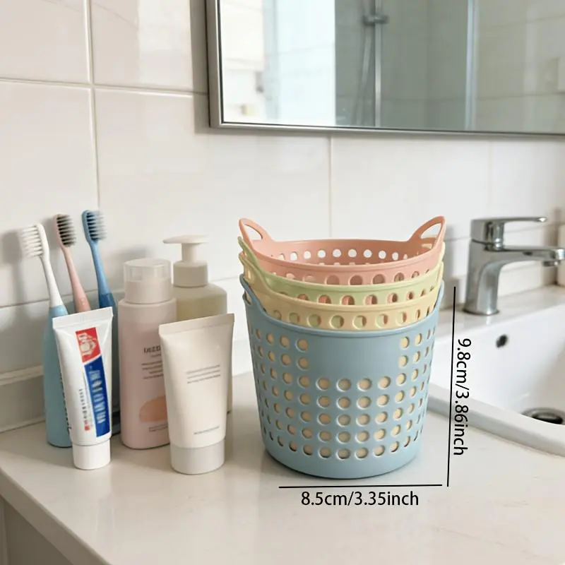 4pcs Home Goods Mini Desktop Storage Baskets Plastic Storage Baskets Junk Boxes Trash Can Storage, Shelf Baskets