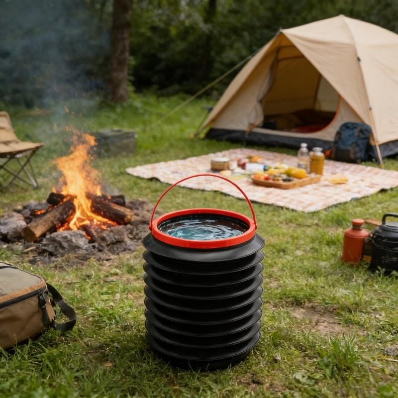 2-Pack 4L Collapsible Car Bucket with Lid, Multifunctional Foldable Trash Can & Storage Bin for Car, SUV, Truck, Camping, Travel, Portable Leakproof Automotive Interior Organizer