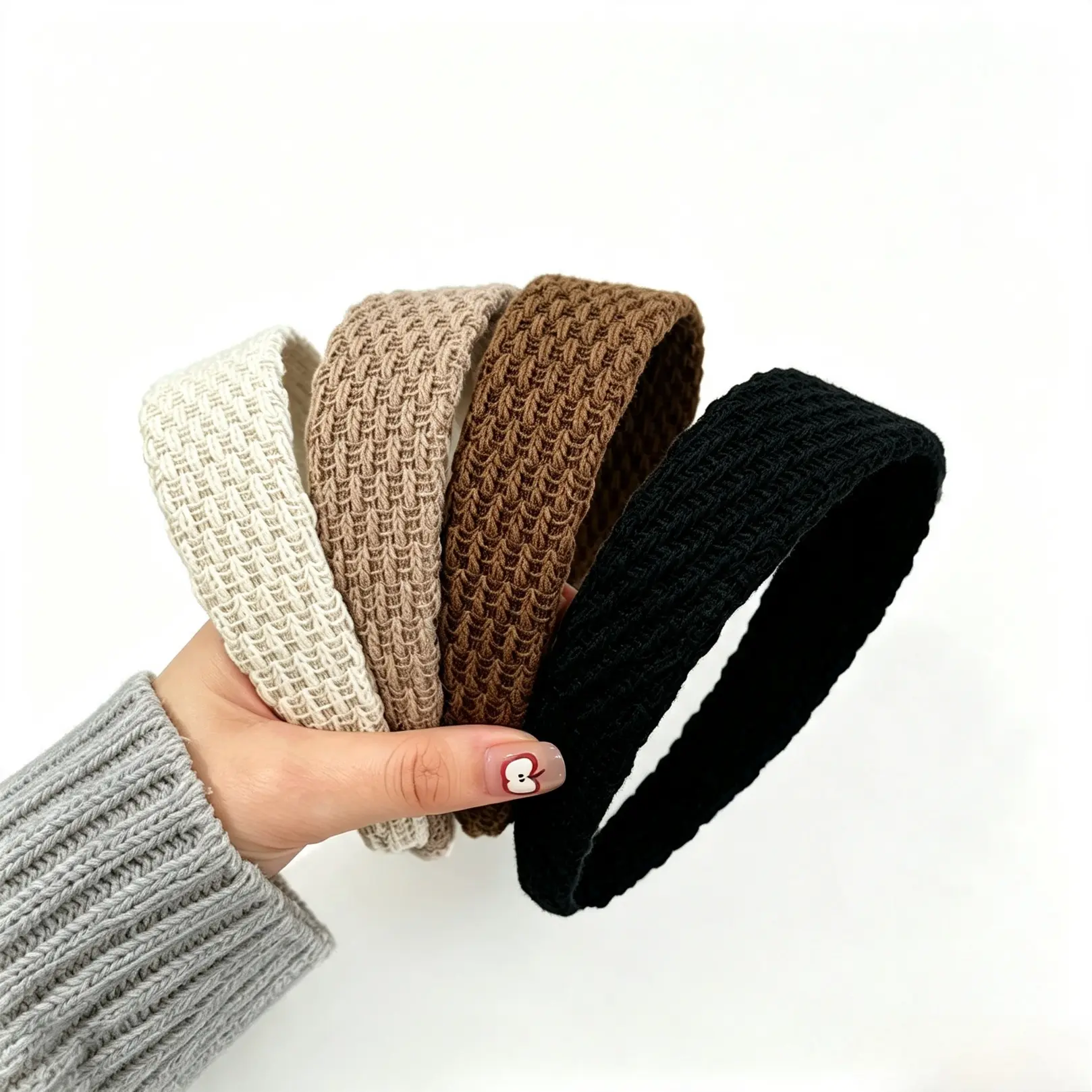 Women's Knitted Headband Set, 4pcs Wide Solid Color Hairbands, Fabric Headbands, Elastic Fashion Headbands, Soft Stretchable Design, Perfect for Daily Wear, Travel, Parties