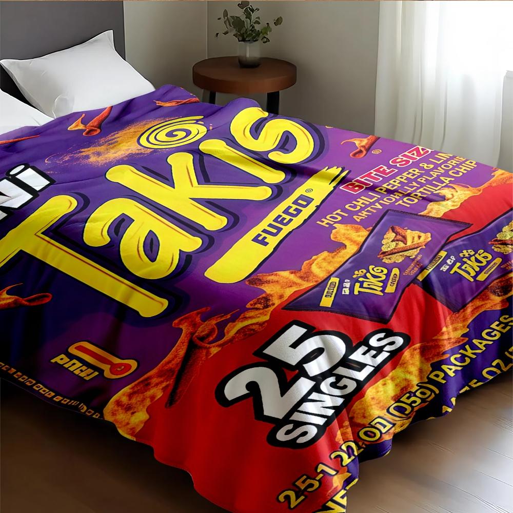 Mini Taco Spicy Theme Blanket, Ultra Soft Flannel Nap Blanket, Shawl Blanket, Small Cover Blanket, Perfect Gift for Holidays