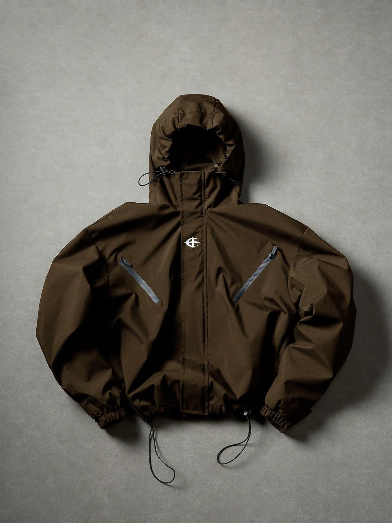 Spring Summer Hooded Windproof Jacket, Lightweight Waterproof Outdoor Hiking Jacket, Casual Street Style, Zip Pockets, Daily Wear