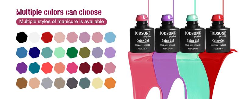 JODSONE Gel Nail Polish Kit with U V Light 35 PCS Classic Black and White Nude and Blue Purple Gel Polish Set with Manicure Tools Suitable for All Seasons Perfect Gifts for Manicure Lover