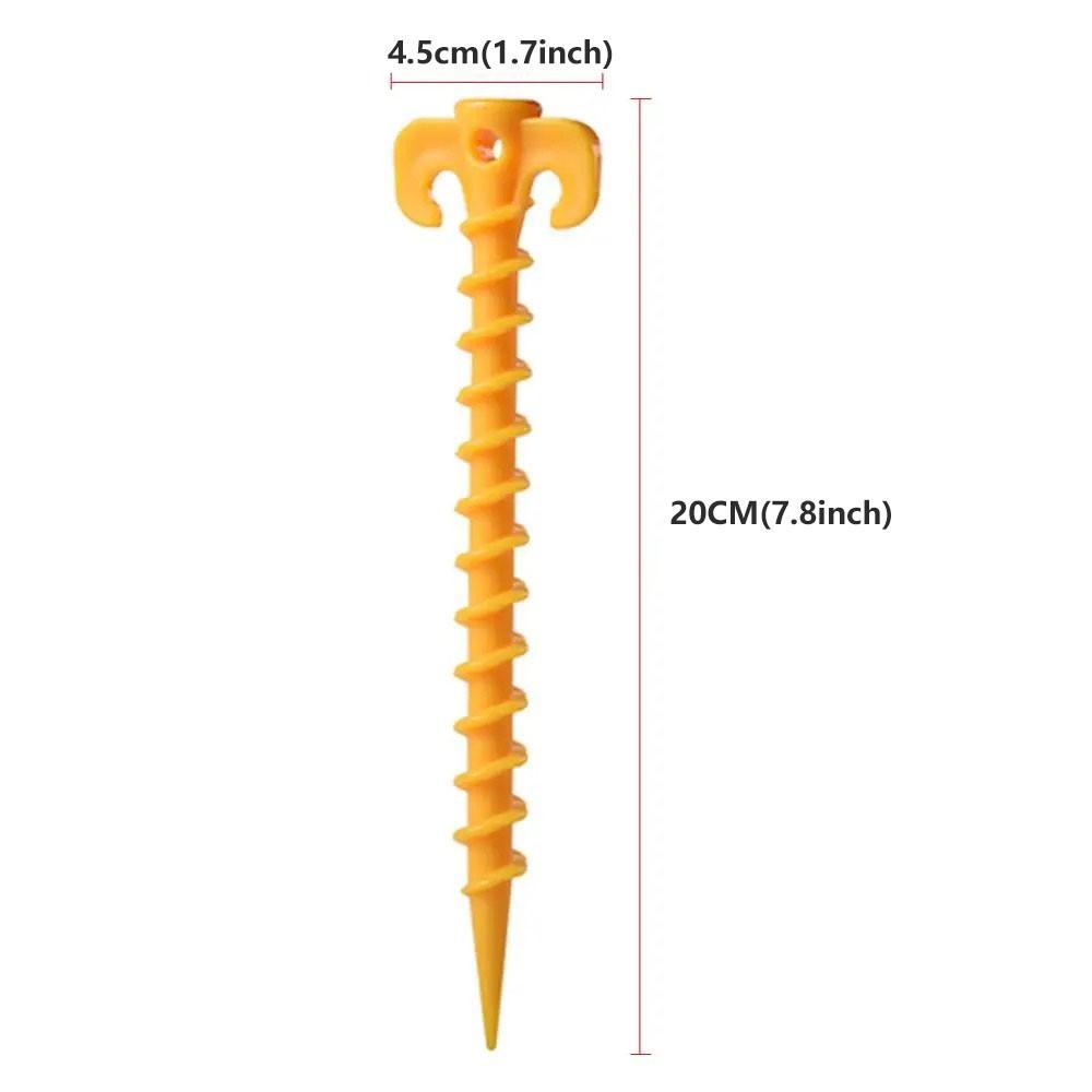 Outdoor Camping Tent Pegs, Lightweight Plastic Ground Nail, Screw Shape Tent Stakes, Travel Tent Accessories, Supplies