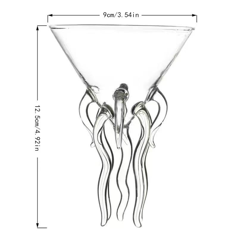 Creative Octopus Cocktail Glass Cup, Unique Aquarium Cup, Jellyfish Cup, Squid Wine Glass, Martini Bar Glass, Stylish Drinkware, Octopus Cocktail Tumbler