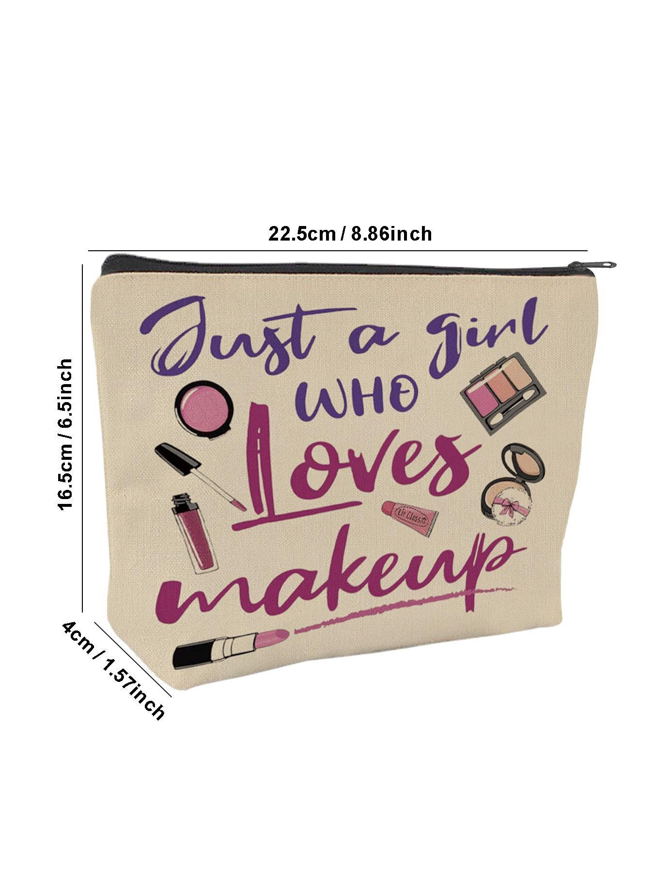 Makeup Bag Organizer for Cosmetics Brushes Beauty Essentials, Ideal Gift for Makeup Lovers, Casual Style All Season Use