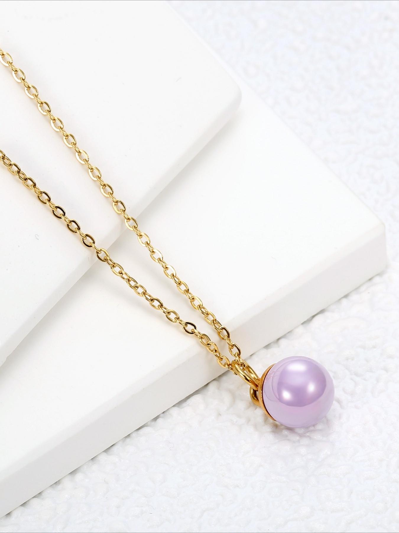 French Elegant Round Bead Necklace Made of Stainless Steel That Does Not Fade and Exudes A Sense of Luxury. Versatile for Daily Wear, Dates, and Dinner Accessories