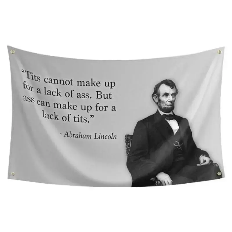 Probsin Honest Abe Flag,Lincoln Quote 3x5 Feet Banner,Funny Poster UV Resistance Fading & Durable Man Cave Wall Flag with Brass Grommets for College Dorm Room Decor,Fans Gifts Outdoor,Parties,Gift,Tailgates