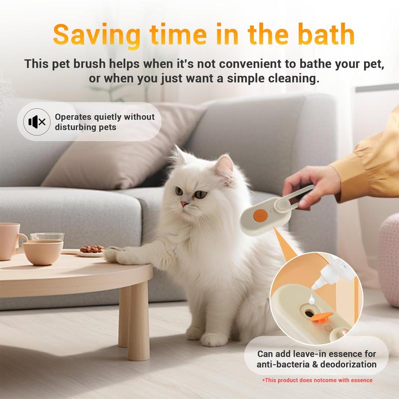 Rechargeable Steam Pet Brush for Shedding – Anti-Static, Combines Massage, Cleaning, Grooming, and Shedding Control for Cats and Dogs, Perfect for All Coat Types Rechargeable Steam Pet Brush for Shedding – Anti-Static, Combines Massage, Cleaning, Grooming, and Shedding Control for Cats and Dogs, Perfect for All Coat Types