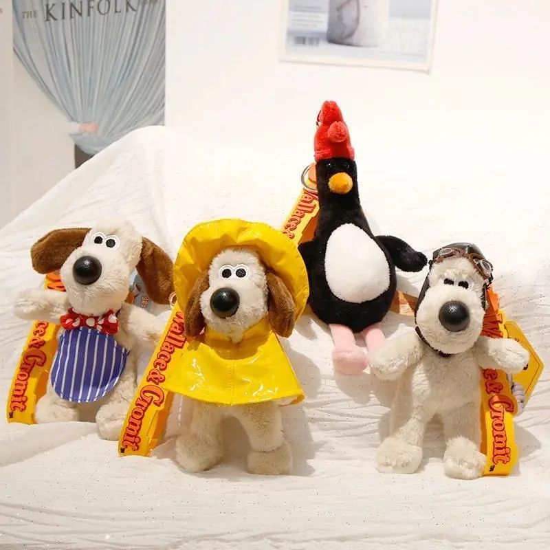 Cartoon Plush Key Chain  Wallace&Gromit Plush Toy Backpack Pendant Keychain Kawaii Cute Key Chain Car Key Decoration Xmas Gift