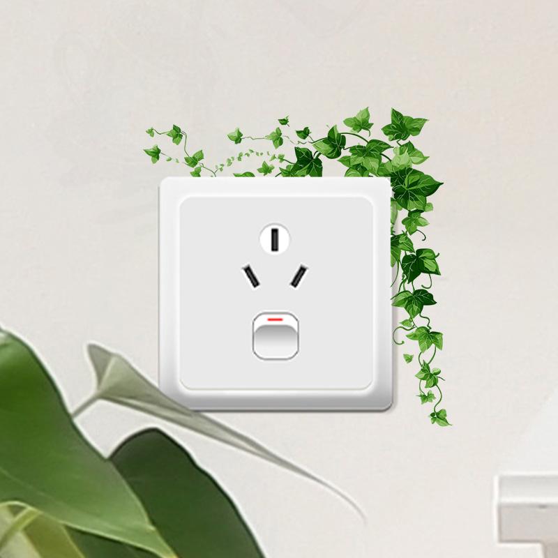 Bohemian Vine Leaf Wall Switch Stickers, Removable Self-Adhesive PVC Sticker, Easy Application, Home Decor, Interior Design