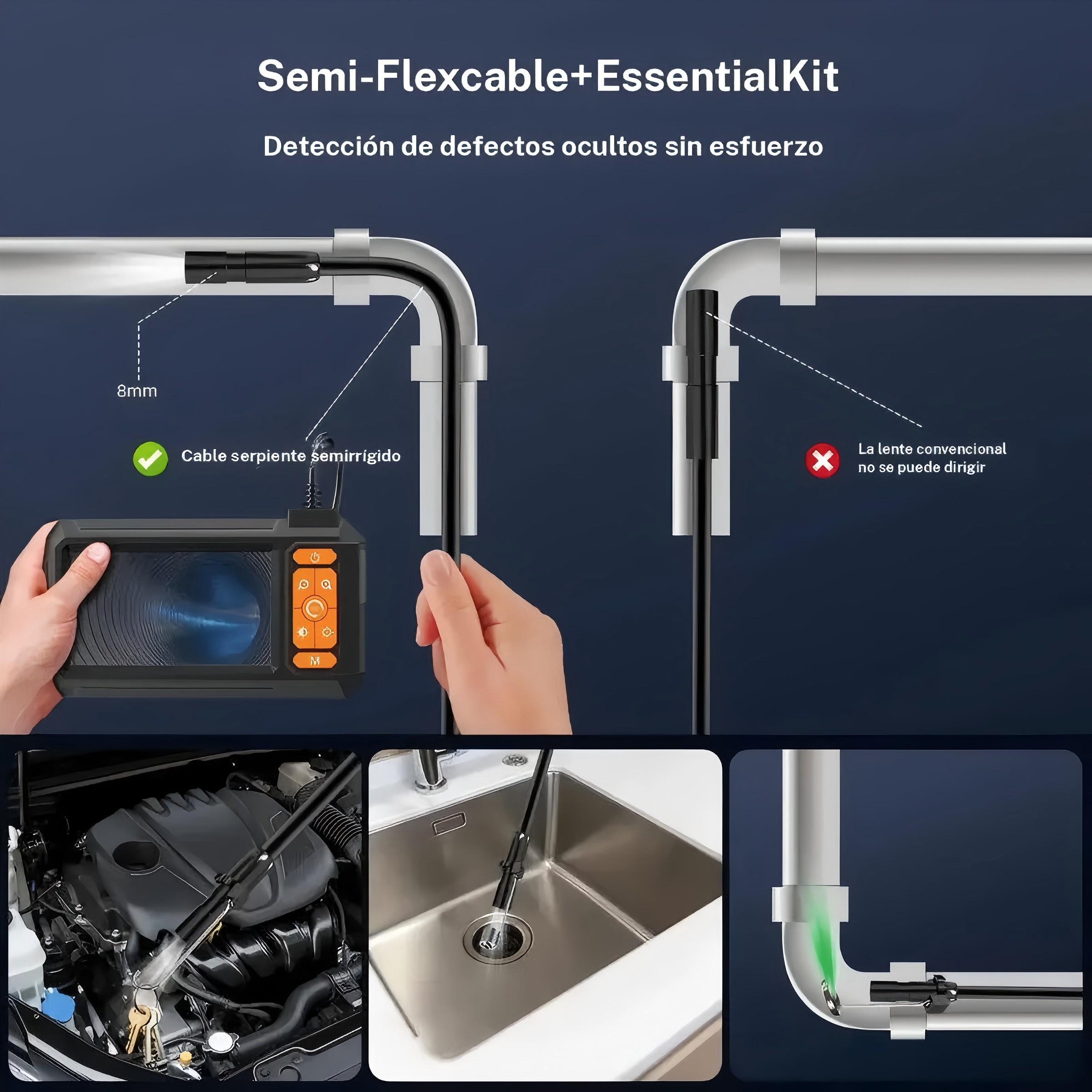 Endoscope Camera with Light, 4.3 Inch IPS Screen, HD 1080P, 8 LED Lights, Ip67 Waterproof, Sewer Inspection Device