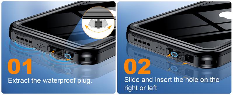 Temdan for iPhone 15 Pro/15 Pro Max Case waterproof Screen CameraLens Protector IP68 Protection Phonecase Cover Protective Smartphone Cellphone Shockproof