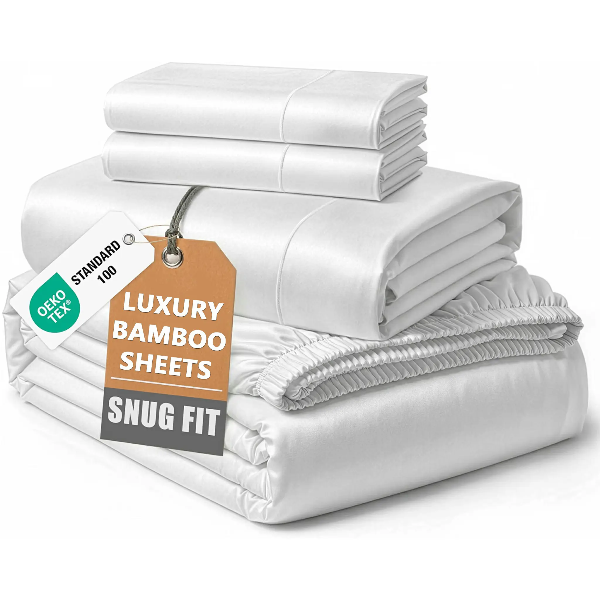 OS OMYSTYLE Bamboo Sheets Luxury Gifts - For A Luxurious Night's Sleep -  For A Silky Hotel-Style Bed - For Hot And Cold Sleepers