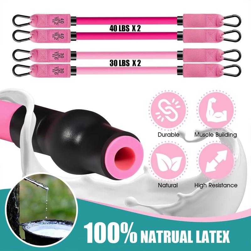 Pilates Bar Kit with Resistance Bands, Adjustable Exercise Stick for Full Body Toning, Portable Home Gym Equipment for Men & Women