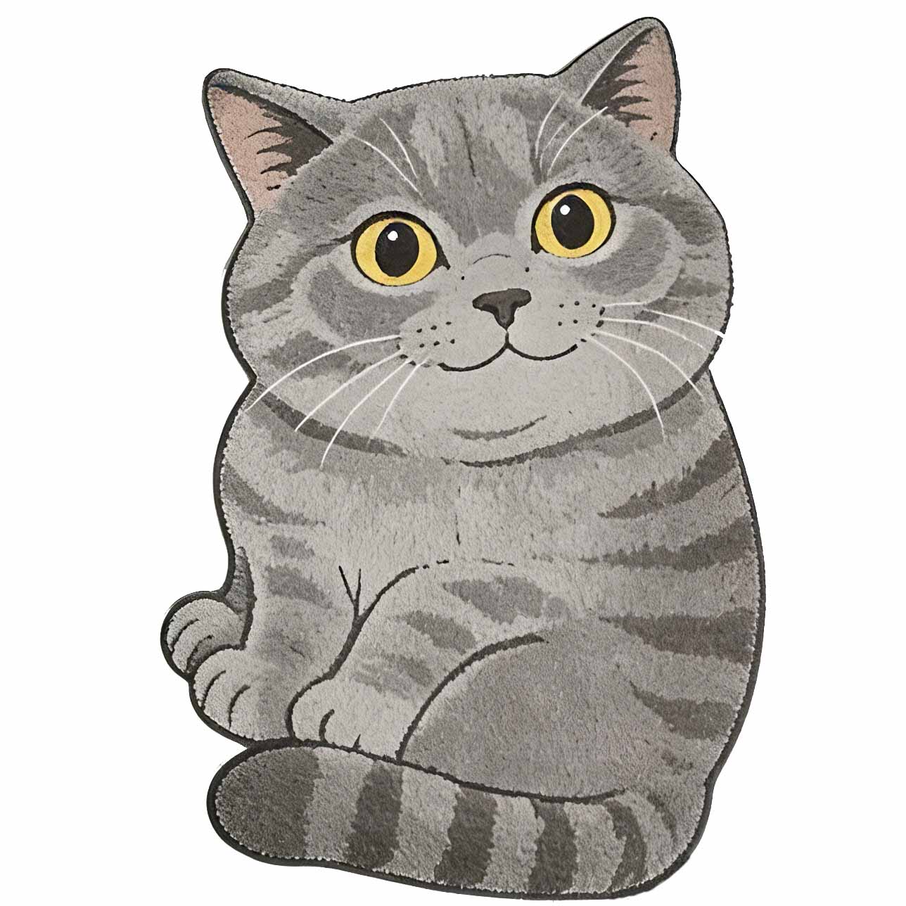 Lazy British Shorthair Cat Shape Rug, Soft Plush Bedside Mat, Healing Home Decor, Non-Slip, Perfect Gift, Bedroom/living Room Use